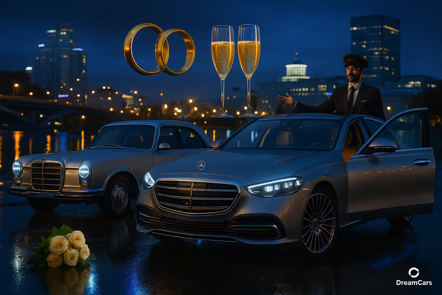 Свадебный Mercedes S-Class с водителем в Минске